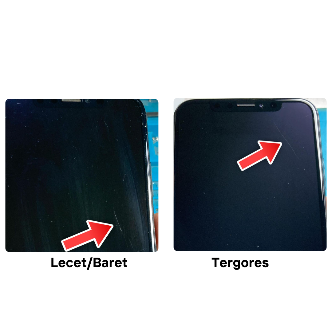 Contoh lecet dan baret pada LCD
